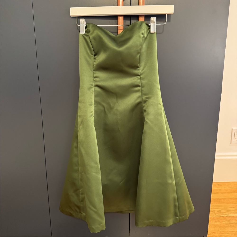 Green Satin Mini Dress